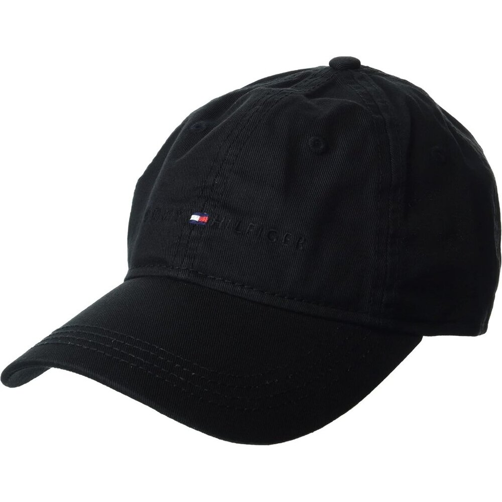 Men's Classic Cotton Comfort Logo Adjustable Strap Black Baseball Hat Cap